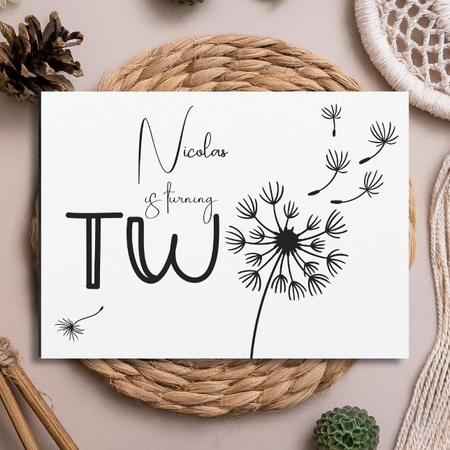 Convite Segundo aniversário de Dandelion (Criador carregado)