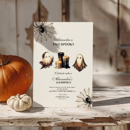 Convite Segundo aniversário de Dia das Bruxas Vintage Goth