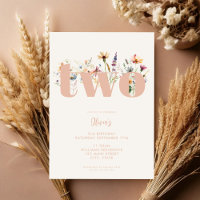 Segundo aniversário de flor selvagem Modern Boho