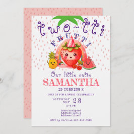 Convite SEGUNDO ANIVERSÁRIO de Fruta TWOTTI Tutti Frutti S