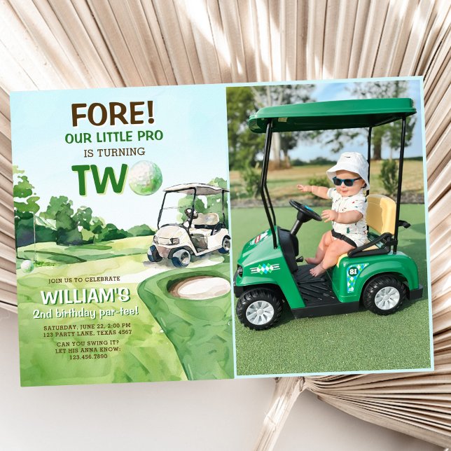 Convite Segundo aniversário de Golf Par-tee (Criador carregado)
