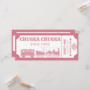 Convite segundo aniversário de moça-tema do trem