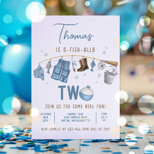 Convite Segundo aniversário De Pesca O-Fish-Ally Dois Aniv