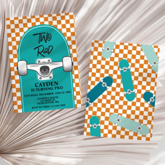 Convite Segundo aniversário de placa de mala dupla (Criador carregado)