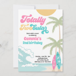 Convite Segundo aniversário de praia de surfboard totalmen