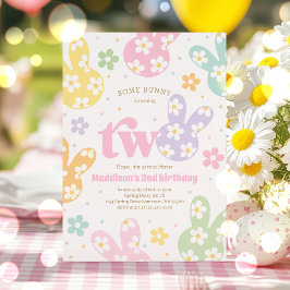 Convite Segundo aniversário de Primavera de Pastel Floral 