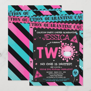 Convite segundo aniversário de Quarentena de segundos ani