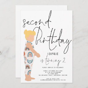 Convite segundo aniversário de Rainbows Loura em Trendy Sc