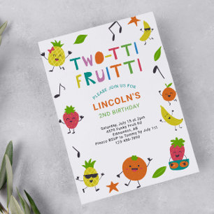 Convite Segundo aniversário de Tutti Fruitti Frutas de Ver