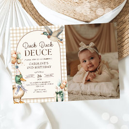 Convite Segundo aniversário do Balão de Duck Duck Duck do