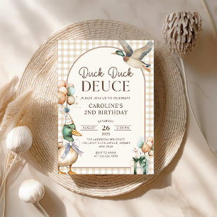 Convite Segundo aniversário do Balão de Duck Duck Duck do 