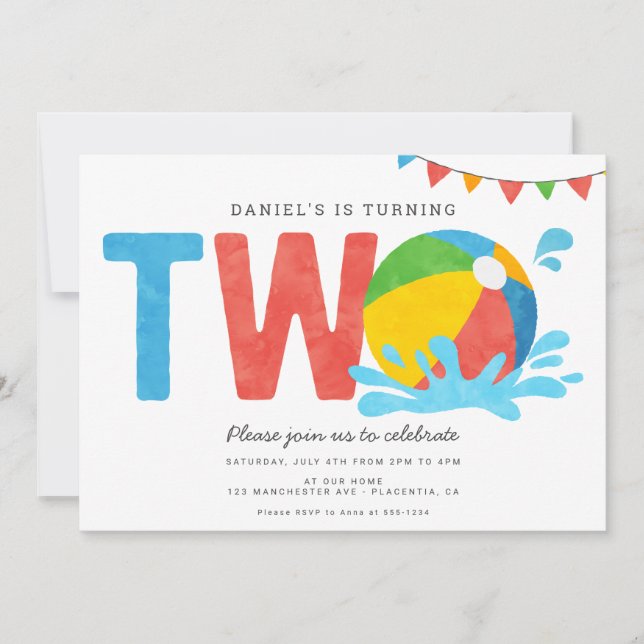 Convite Segundo Aniversário do Partido da Piscina Minimali (Frente)