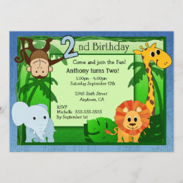 Convite Segundo aniversário do tema da selva