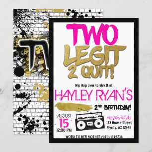 Convite segundo aniversário Dois Legit - Dois Sair do Hip