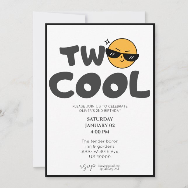 Convite Segundo aniversário engraçado neutro de gênero (Frente)