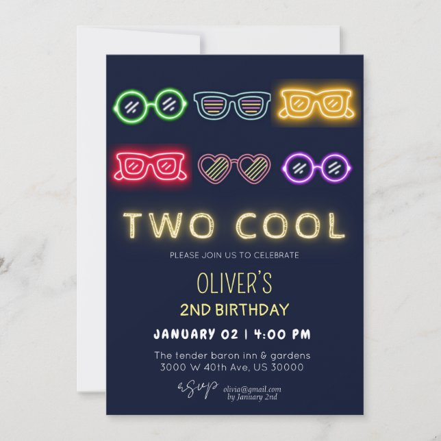 Convite Segundo aniversário engraçado neutro de gênero (Frente)