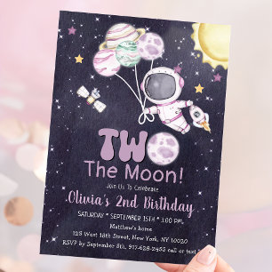 Convite Segundo aniversário Espacial Segunda Viagem Em Tor