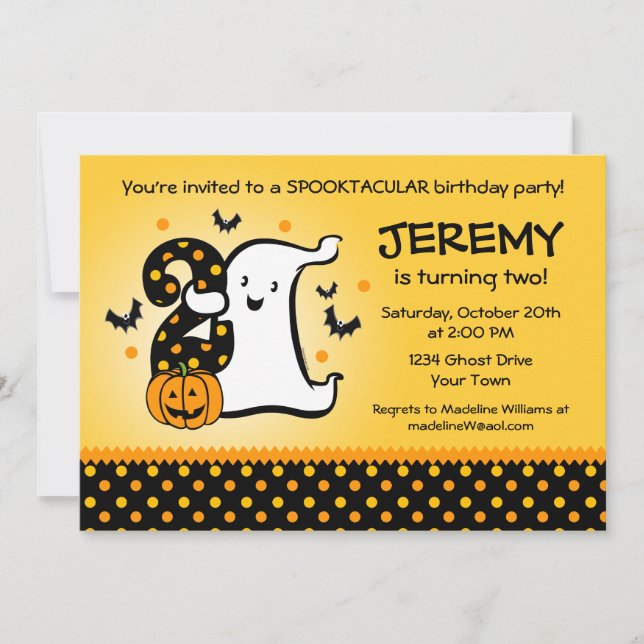 Convite segundo aniversário Fantasma (Frente)