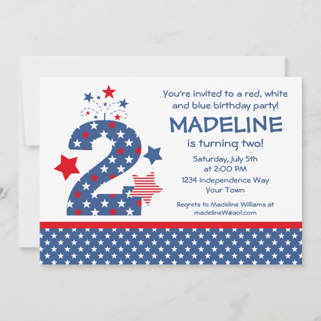 Convite segundo aniversário Firecracker (Frente)