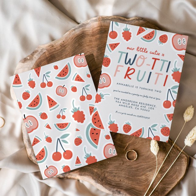 Convite segundo aniversário fruta vermelho verão festas in (Criador carregado)