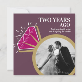 Convite segundo aniversário, garnet ring duas fotos