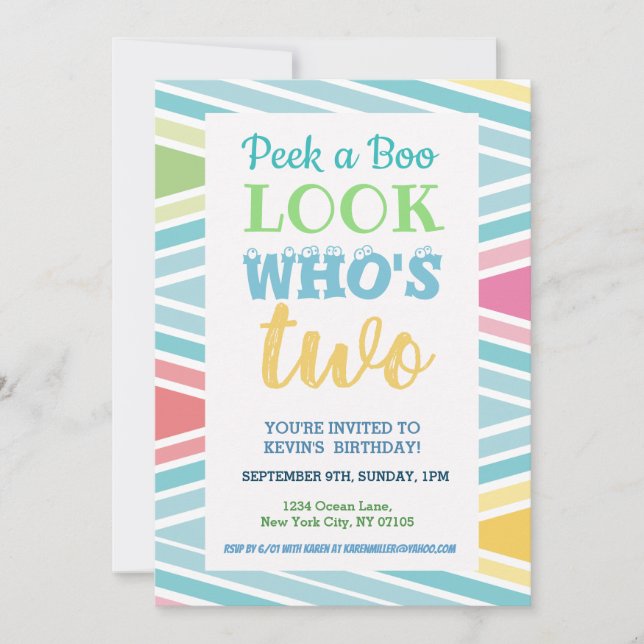 Convite segundo aniversário Invitation Sayings (Frente)