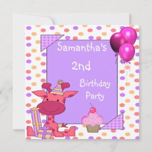 Convite segundo aniversário Localiza Mauve dos Balões de C