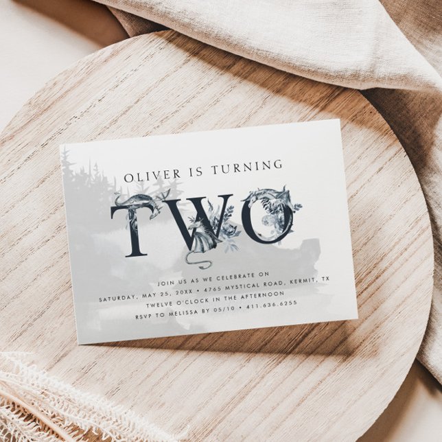 Convite Segundo aniversário Maiestoso Dragão (Criador carregado)