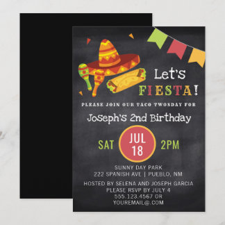 Convite Segundo aniversário mexicano de Twosday do Taco do