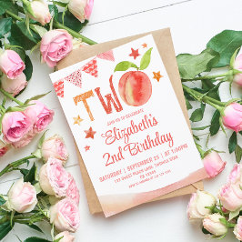Convite Segundo aniversário Peach doce