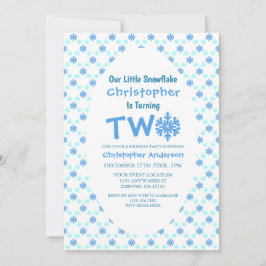 Convite Segundo aniversário Pequeno Floco de Neve