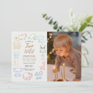 Convite Segundo aniversário Personalizado de Animais da Fe