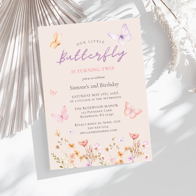 Convite Segundo aniversário Rosa (Criador carregado)