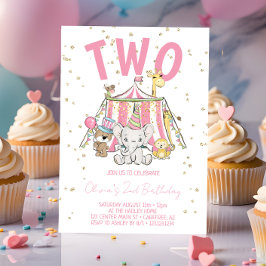 Convite Segundo aniversário Rosa Circus do Carnaval