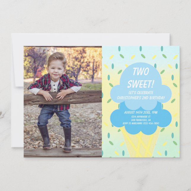 Convite segundo aniversário sorvete (Frente)