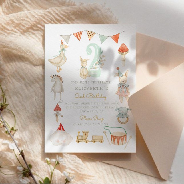 Convite Segundo aniversário Whimroom Baby Mushroom (Criador carregado)