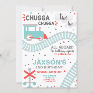 Convite Segundo do segundo aniversário do trem, convite.