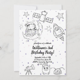 Convite segundo Dois Astronauta da Lua e Estrelas Astronau