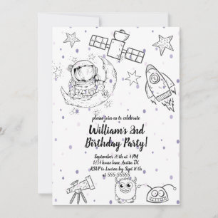 Convite segundo Dois Astronauta da Lua e Estrelas Astronau