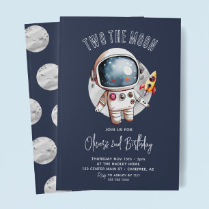 Convite segundo Dois No Aniversário Da Lua