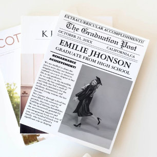 Convite Segundo grau de jornal para graduação moderna