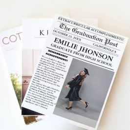 Convite Segundo grau de jornal para graduação moderna