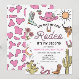 Convite Segundo Rodeio Rosa Western Aniversário de 2 anos