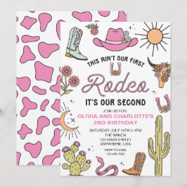 Convite Segundo Rodeo Rosa Ocidental Aniversário de 2 anos