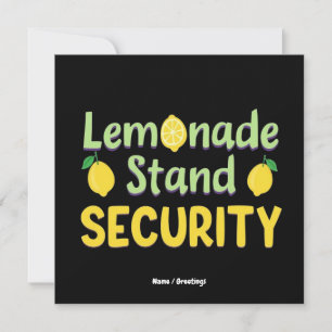 Convite Segurança de Barraca de Limonada Engraçado CEO de