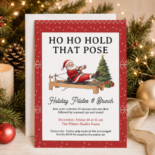 Convite Segure Essa Pose Funny Christmas Pilates Brunch