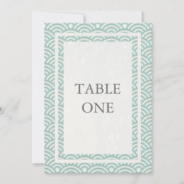 Convite Seigha Japonês Estiliza Ondas Grande Número De Mes (Frente)