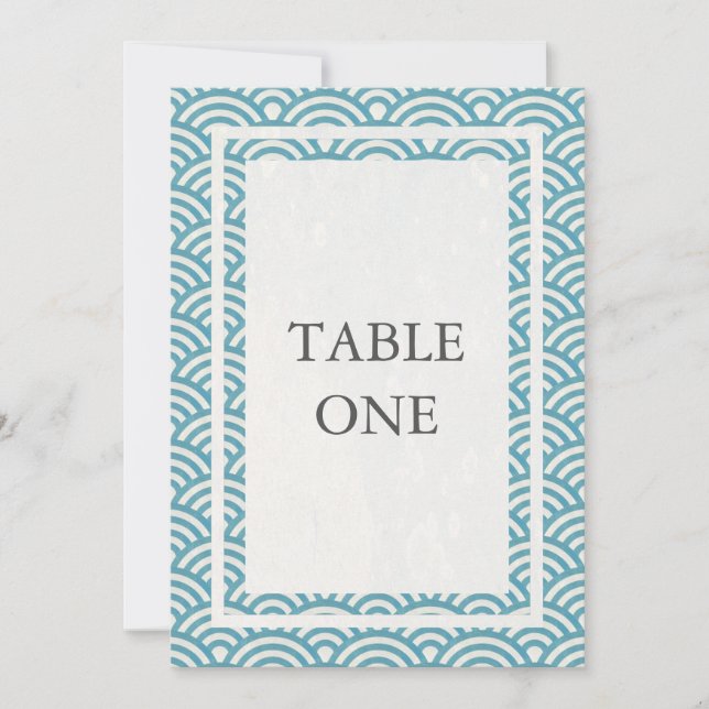 Convite Seigha Japonês Estiliza Ondas Grande Número De Mes (Frente)