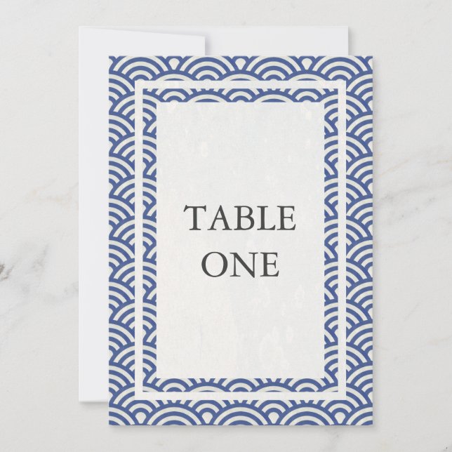 Convite Seigha Japonês Estiliza Ondas Grande Número De Mes (Frente)