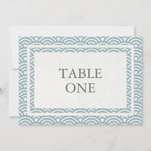 Convite Seigha Japonês Estiliza Ondas Grande Número De Mes (Frente)